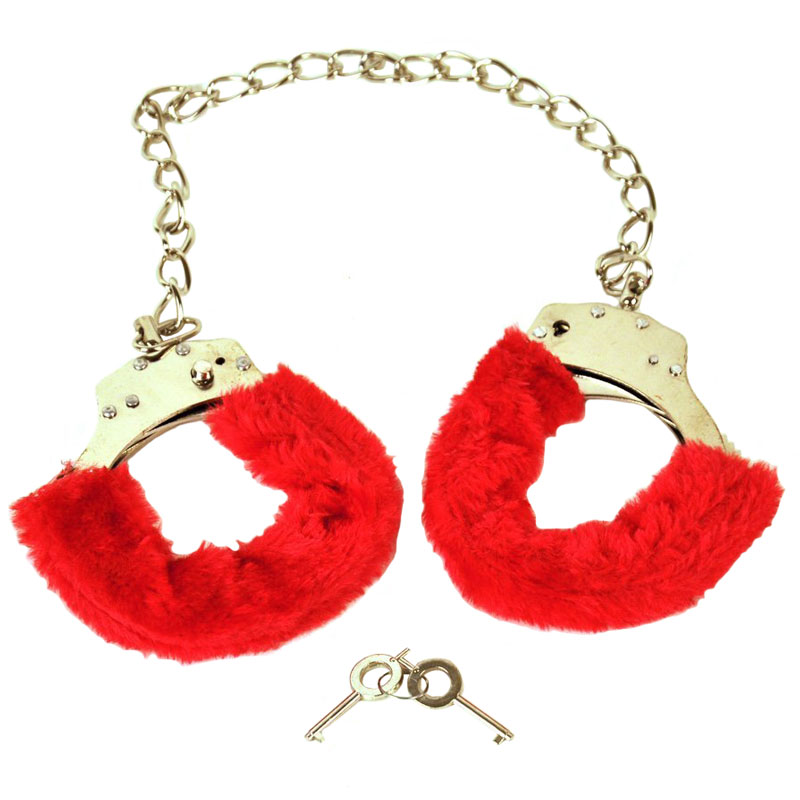 Red Furry Ankle Cuffs Red Furry Ankle Cuffs