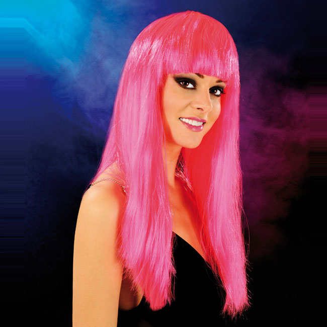Cabaret Wig Bright Pink Long Cabaret Wig Bright Pink Long