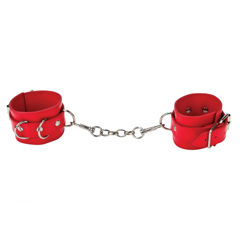 Shots Ouch Red Leather Hand Cuffs Shots Ouch Red Leather Hand Cuffs