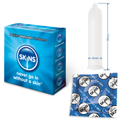 Skins Condoms Natural 4 Pack Skins Condoms Natural 4 Pack