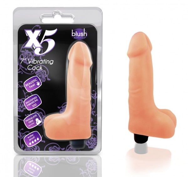 X5 7" Vib Cock Natural